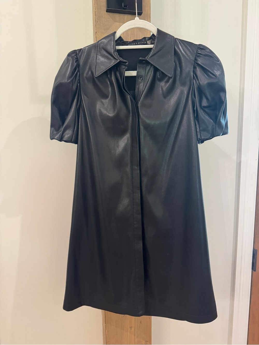 Alice and Olivia black leather dress. Never worn. Size small